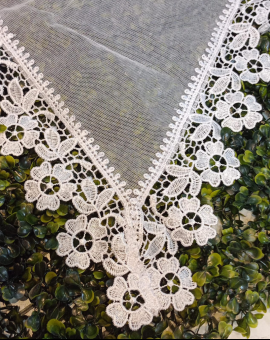 Véu CCB em Renda de Algodão Branco