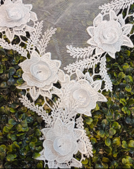 Véu da CCB de Renda Floral em 3D