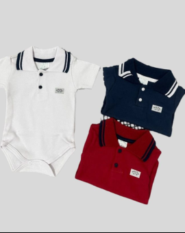 Body Infantil Menino Gola Polo