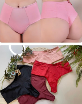 Calcinha Alta com Cós Largo e Fio Duplo