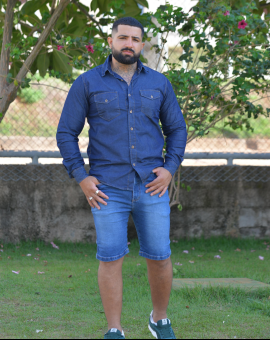 Camisa Jeans Masculina Esporte Fino