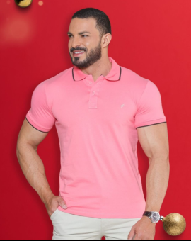 Camisa Masculina Polo Rosa