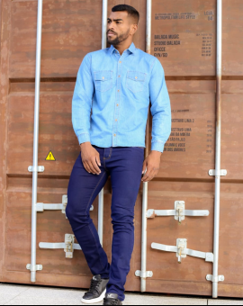 Camisa Social Masculina Manga Longa