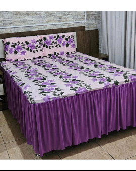 Colcha Lençol Cobre Leito com Babado