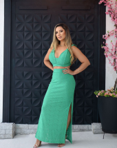 Conjunto de Saia Longa e Cropped Feminino Atacado na Rua 44 Goiânia