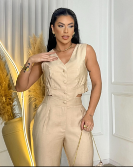 Conjunto Feminino de Alfaiataria Calça e Colete