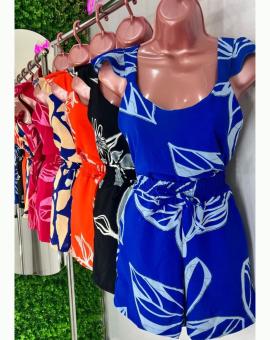 Conjunto Feminino Short e Blusa Crepe Duna Estampado