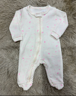 Macacão Recém Nascido com Ziper Estampado