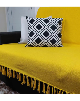 Manta para Sofá Luxo com Franja