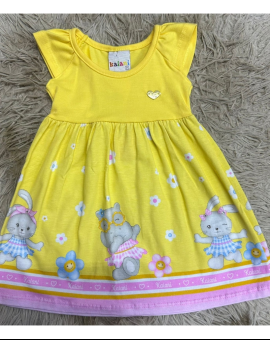 Vestido Infantil com Estampa de Ursinho