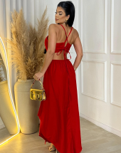 Vestido Longo de Alcinha Vermelho Atacado na Rua 44 Goiânia