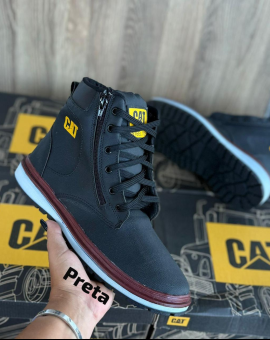 Bota Caterpilar Preta Cano Médio