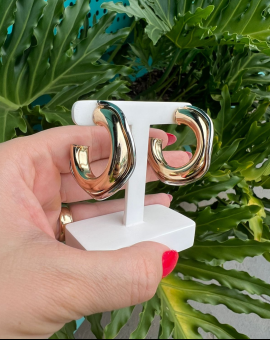 Brincos Argola Grossa Semijoia Orgânica