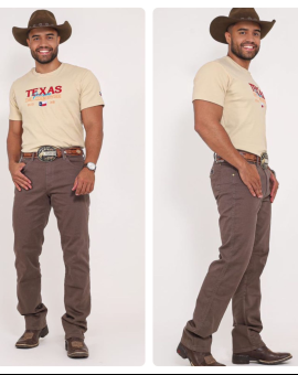 Calça Bege Masculina Moda Country