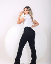 Calça Jeans Preta Feminina Cintura Alta Atacado na Rua 44 Goiânia