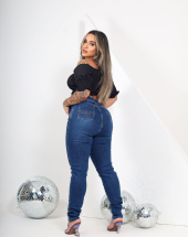 Calça Jeans Skinny Feminina Lavagem Escura Atacado na Rua 44 Goiânia