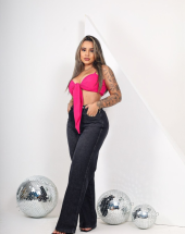 Calça Wide Leg Feminina Preta Cintura Alta Atacado na Rua 44 Goiânia