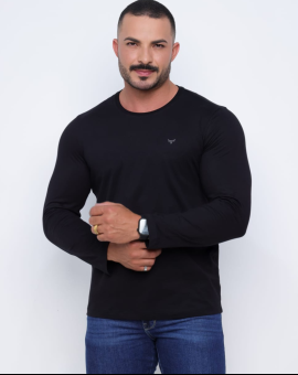 Camisa de Proteção Uv Preta Manga Longa