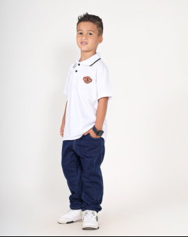 Camisa Polo Branca Infantil