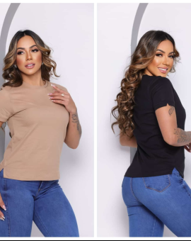 Camiseta Feminina Básica de Algodão 100%
