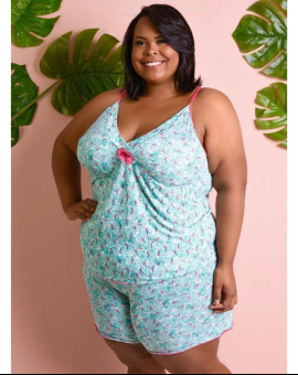 Conjunto de Pijama Plus Size Estampado