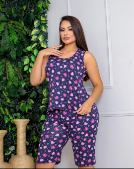 Conjunto Pijama Blusa e Short Comprido