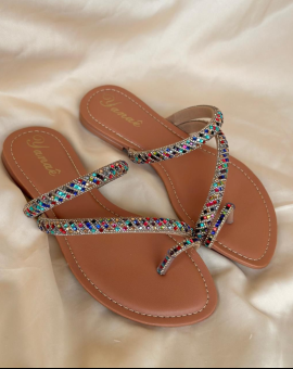 Sandália Rasteirinha com Brilho Feminina