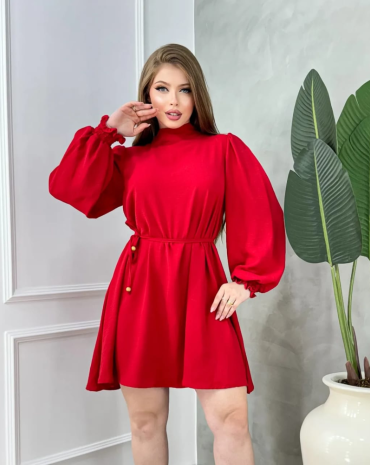 vestido-curto-manga-bufante-gola-alta-atacado-rua-44-goiania 