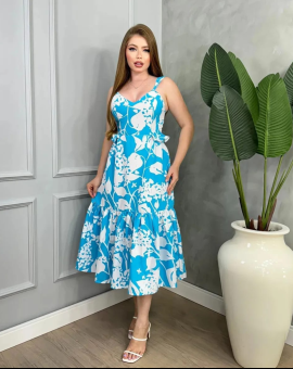Vestido Midi Estampado de Alcinha