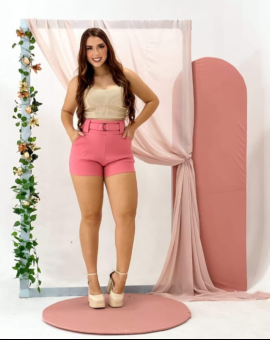 Bermuda Feminina Curta com Cinto