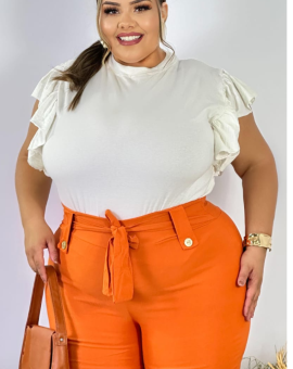 Bermuda Plus Size Ciclista com Cinto