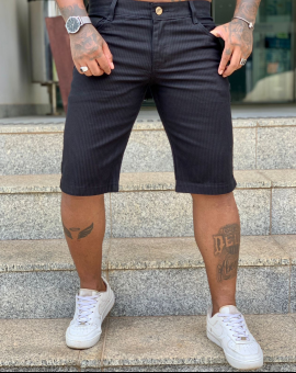 Bermuda Preta Masculina Coladinha Jeans