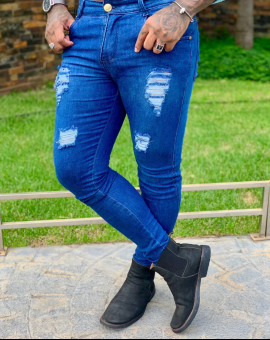 Calça Jeans Masculina com Detroyed Coladinha