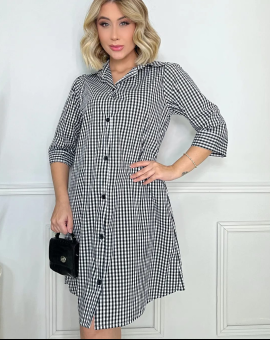 Chemise Preto e Branca com Listras