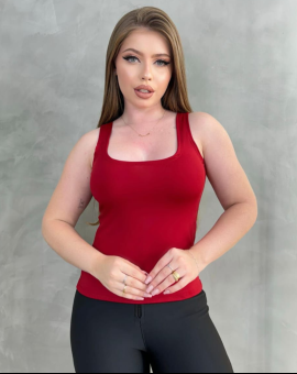 Regata Feminina Gola Quadrada Básica