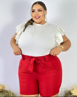 Short Plus Size Social de Bergaline Cós Alto