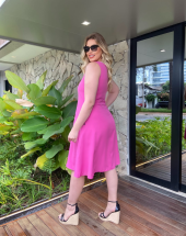 Vestido Curto Rodado Liso Atacado na Rua 44 Goiânia