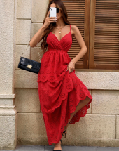 Vestido Longo Vermelho 3 Marias de Alcinha Atacado na Rua 44 Goiânia