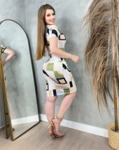 Vestido Midi Estampado Moda Evangélica Atacado na Rua 44 Goiânia