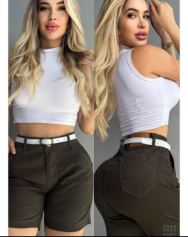 Bermuda Meia Coxa Cintura Alta Feminina