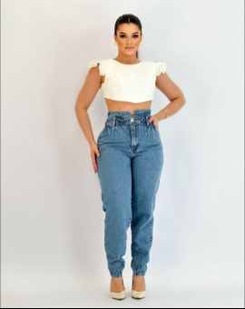 Calça Jeans Cós Alto Feminina