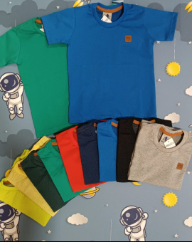 Camiseta Básica para Menino Gola O