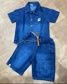 Conjunto de Menino Todo Jeans Camisa e Short