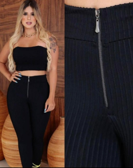 Conjunto Feminino Preto Calça e Top