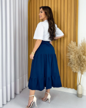 Conjunto Feminino Saia Midi e Cropped Estampado Atacado na Rua 44 Goiânia