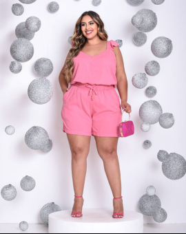 Conjunto Plus Size Liso Short e Regata