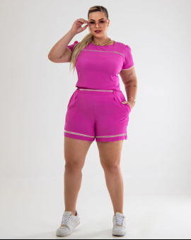 Conjunto Plus Size Short e Cropped