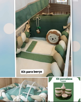 Kit Berço Completo Leãozinho Verde