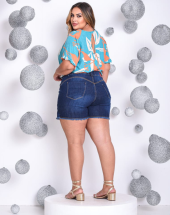 Short Saia Plus Size Lavagem Escura Atacado na Rua 44 Goiânia