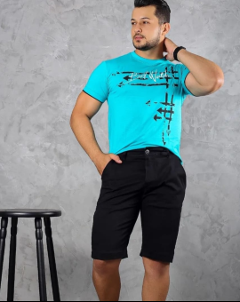 Bermuda Masculina Preta com Bolso